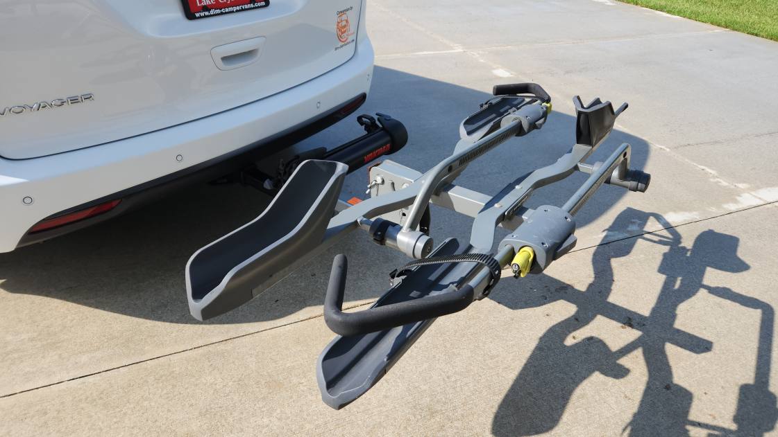Two-Bike Hitch Rack with Yakima BackSwing Swing-Away Adapter and Integrated Locks